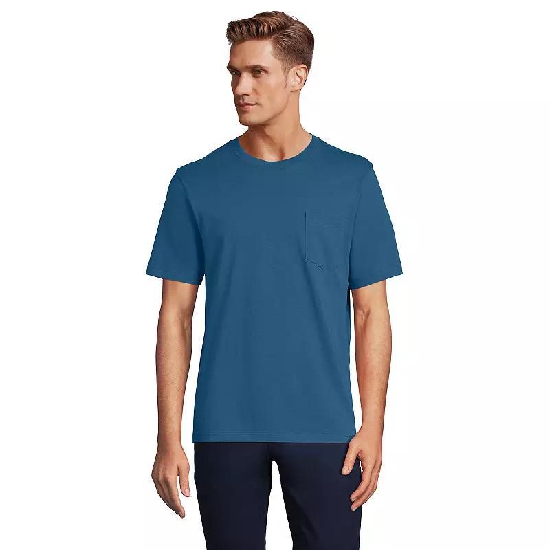 Mens Lands End Super-T Short Sleeve T-Shirt with Pocket Product Image