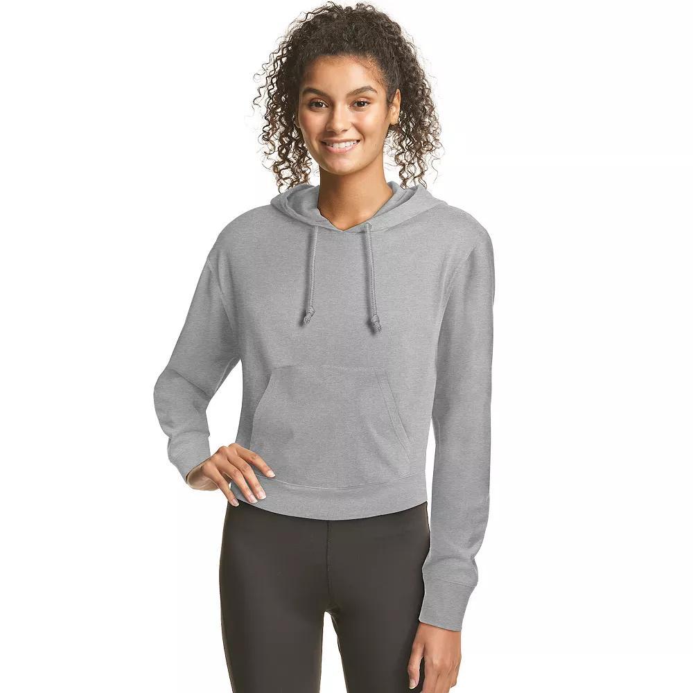 Women's Hanes® Cropped Fleece Hoodie, Size: XS, Concrete Pe Grey Product Image