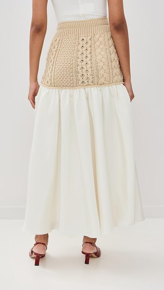 Lingua Franca Mekas Knit Combo Drop Waist Skirt | Shopbop Product Image