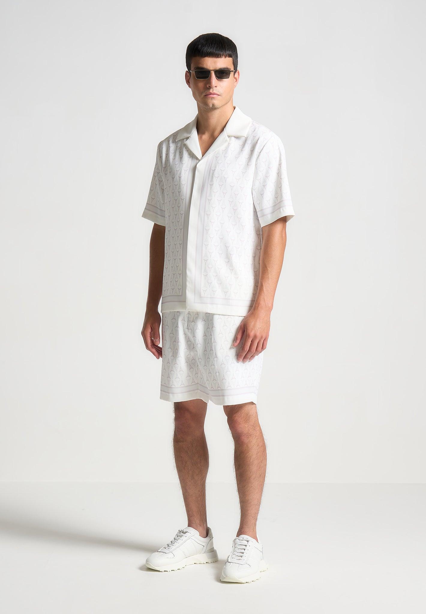 Eiffel Monogram Shorts - White Male Product Image