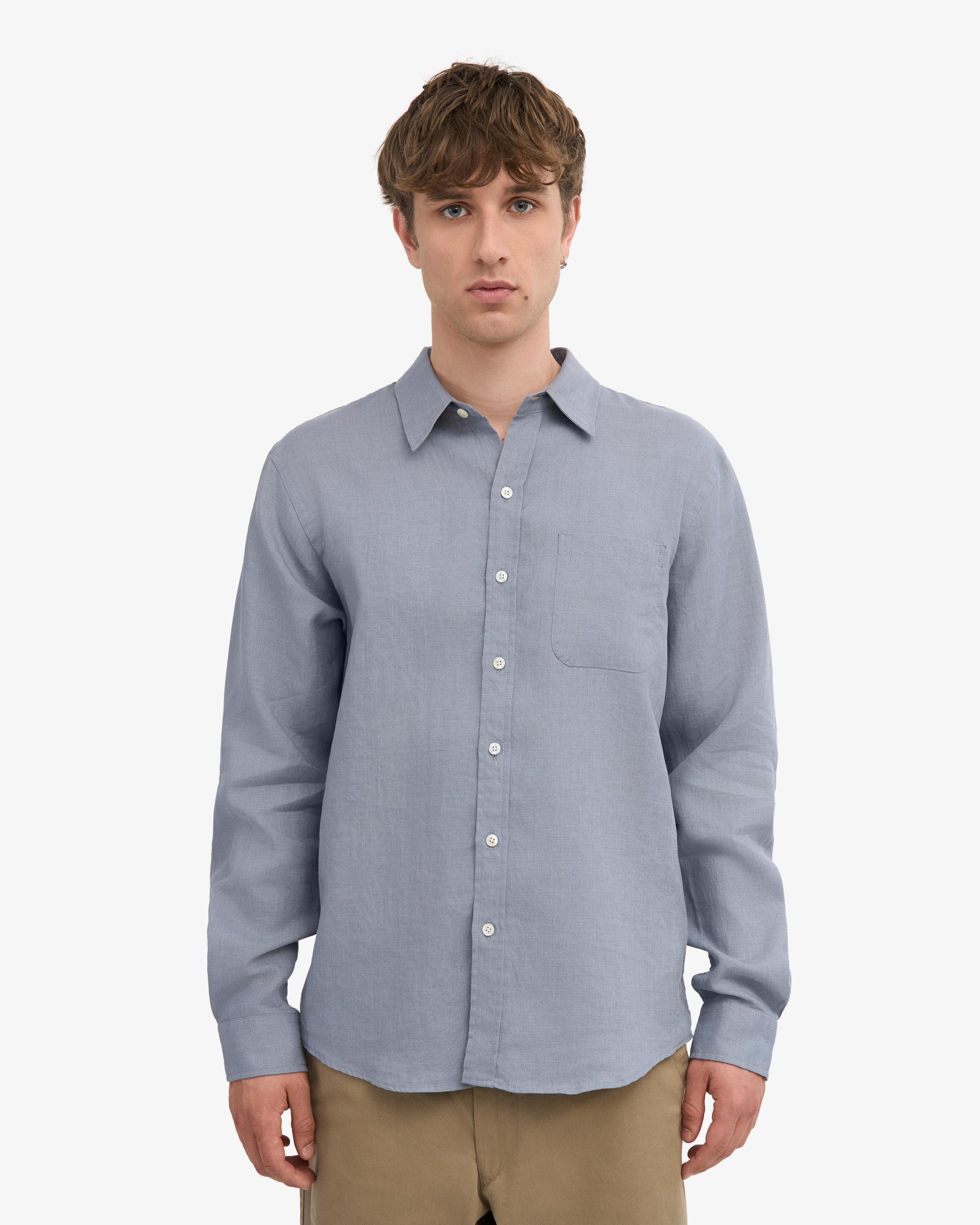 Linen Shirt - Steel Blue Product Image