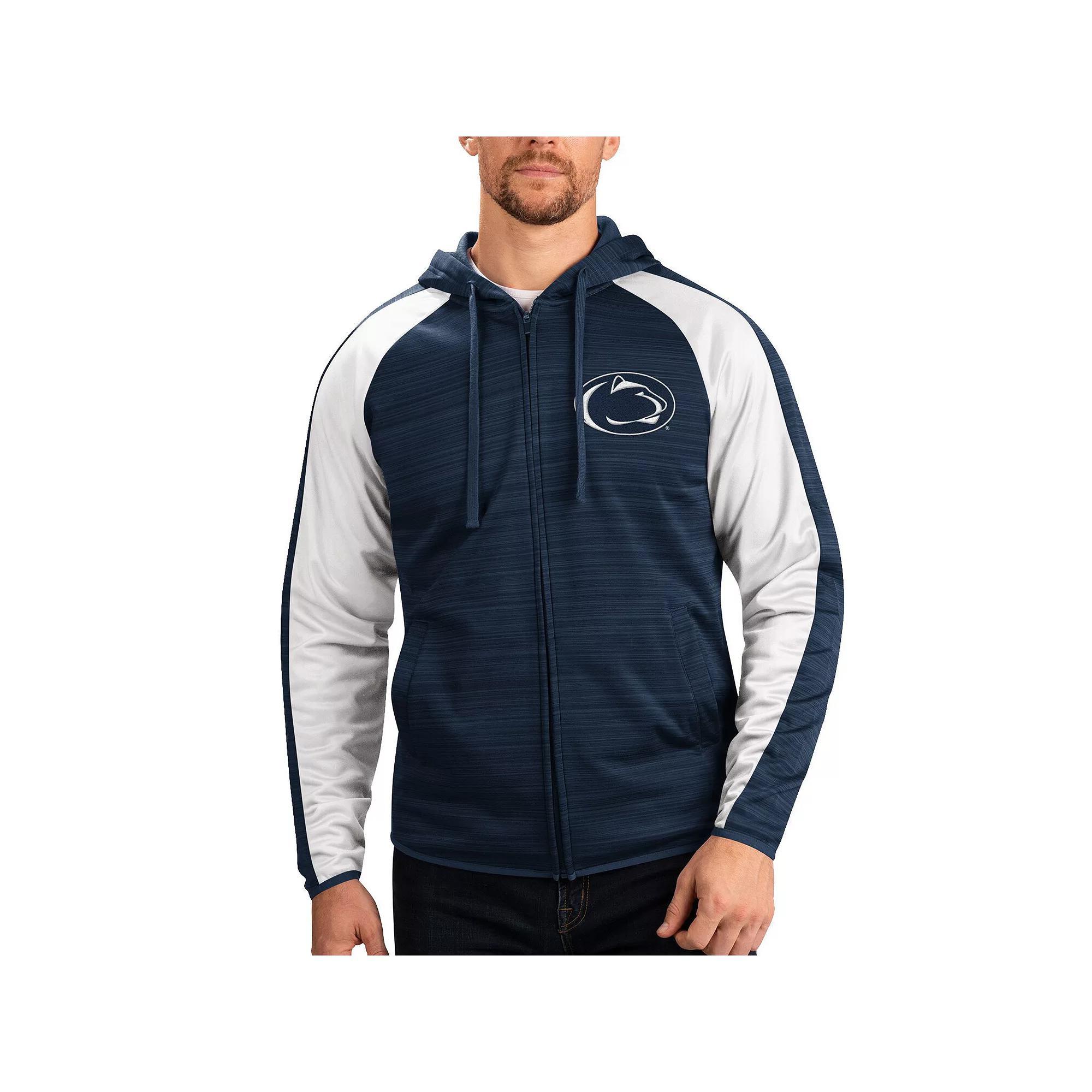 Men's G-III Sports by Carl Banks Navy Penn State Nittany Lions Neutral Zone Raglan Full-Zip Track Jacket Hoodie, Size: XL, Blue Product Image