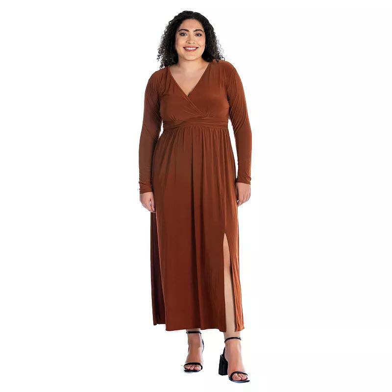 24seven Comfort Apparel Womens Long Sleeve Maxi Dress Plus Product Image