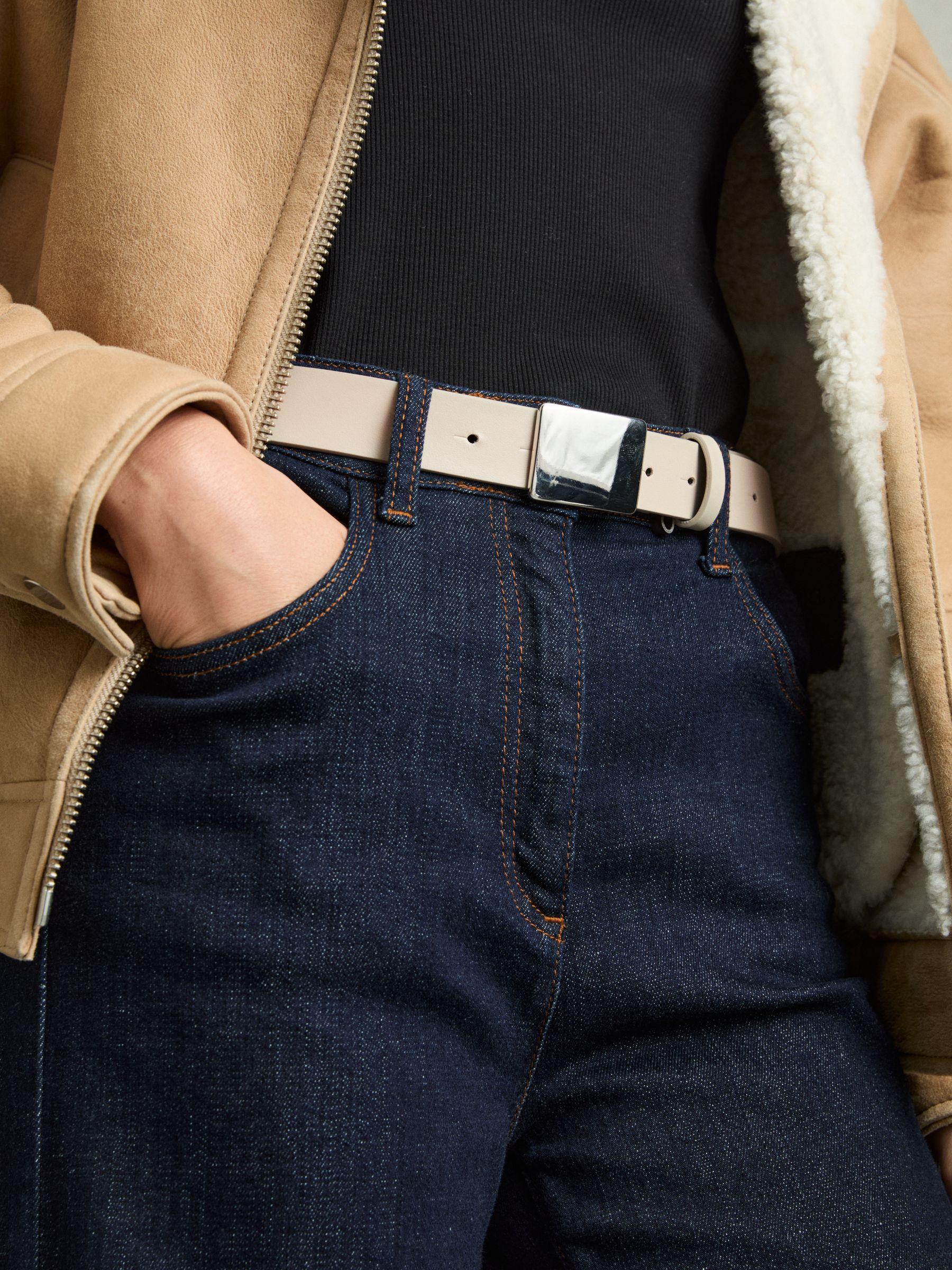 Square-Buckle Belt in Stone Product Image