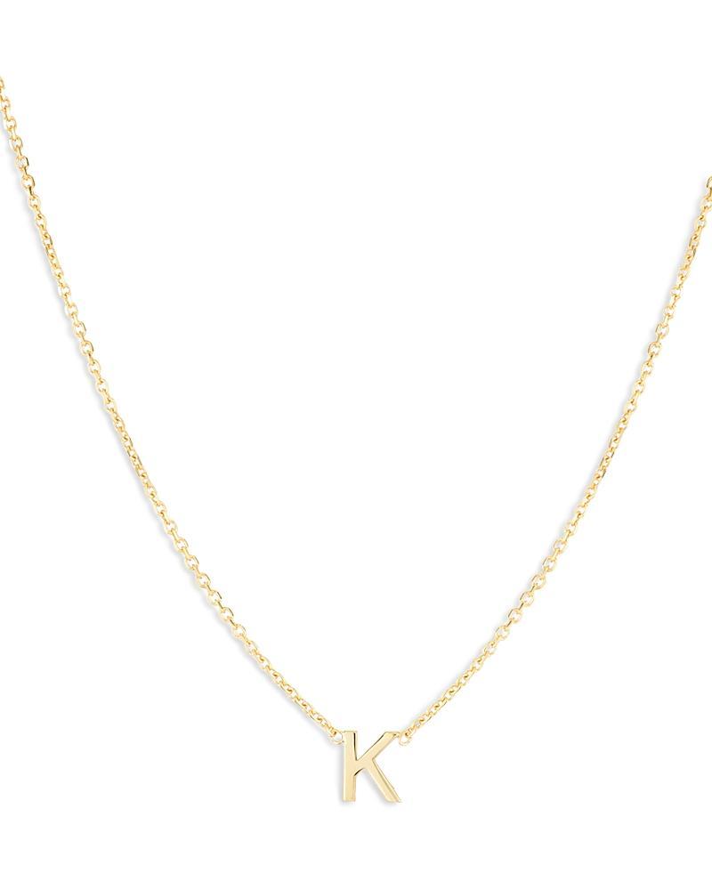 Womens 14K Yellow Gold Initial Pendant Necklace Product Image