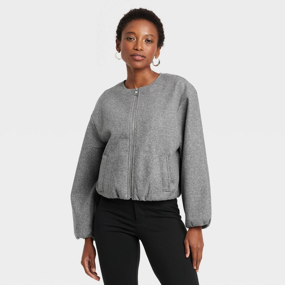 Womens Felt Bomber Jacket - A New Day L Product Image