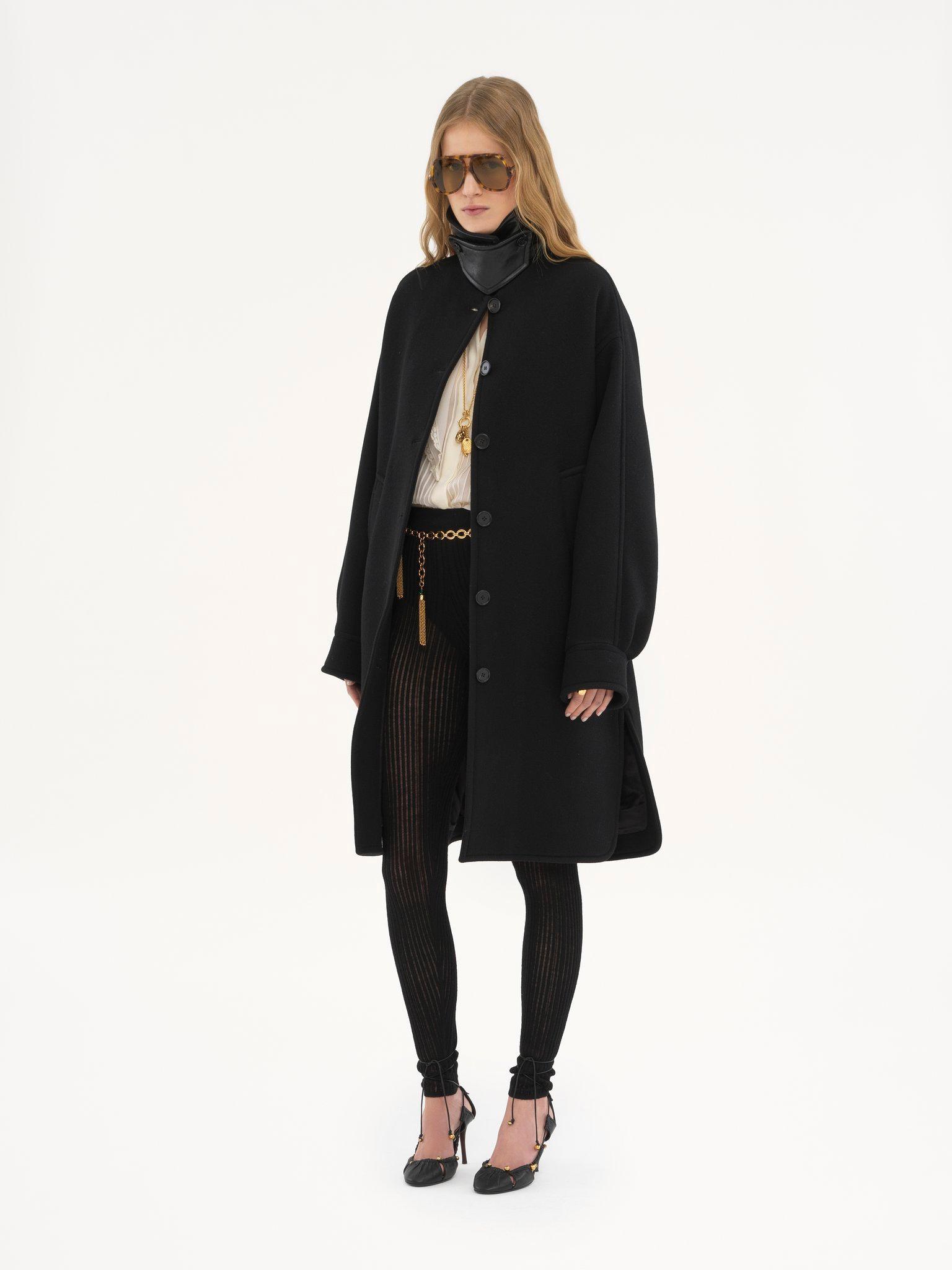 Oversized mid-length coat in wool Product Image