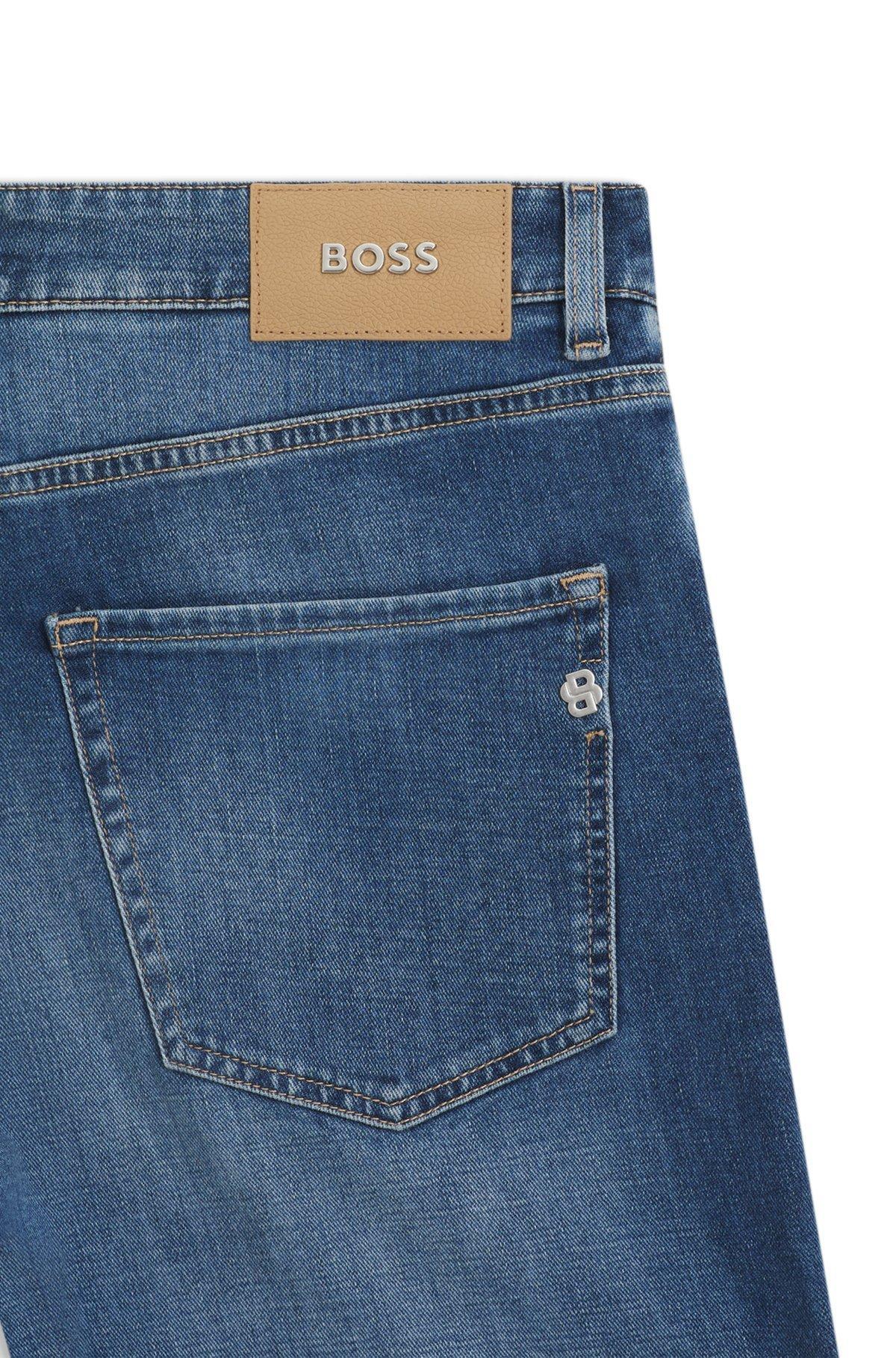 BOSS - Maine regular-fit jeans in blue comfort-stretch denim - Blue Product Image
