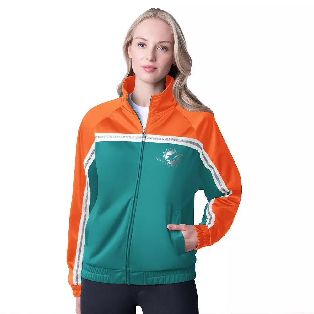 Women's G-III 4Her by Carl Banks Aqua Miami Dolphins Post Game Full-Zip Track Jacket, Size: Small, Turquoise A Product Image