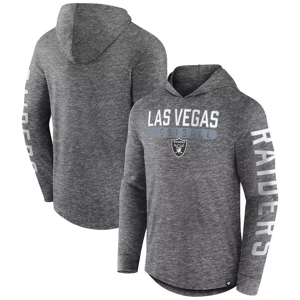Men's Fanatics Branded Heather Charcoal Las Vegas Raiders Pill Stack Long Sleeve Hoodie T-Shirt, Size: Large, Lvr Charco Product Image