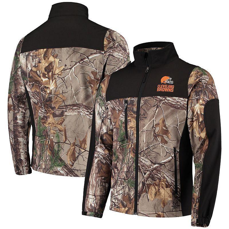 Men's Dunbrooke Realtree Camo/Black Cleveland Browns Circle Hunter Softshell Full-Zip Jacket, Size: 5XL, Green Product Image