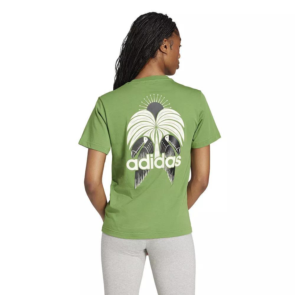 Women's adidas X Farm Graphic Training Tee, Size: Large, Crew Green Product Image