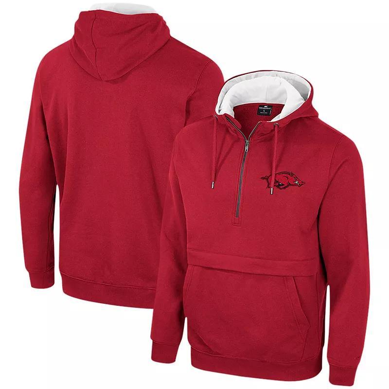Men's Colosseum Cardinal Arkansas Razorbacks Half-Zip Hoodie,  Product Image