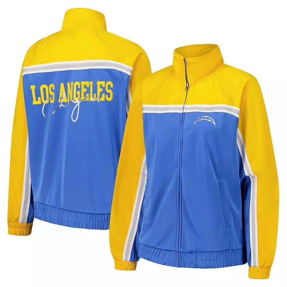 Women's G-III 4Her by Carl Banks Powder Blue Los Angeles Chargers Post Game Full-Zip Track Jacket, Size: 2XL, Light Product Image
