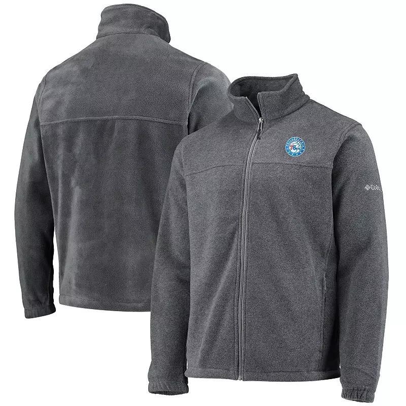 Mens Columbia Philadelphia 76ers Heathered Charcoal Flanker Full-Zip Jacket Product Image