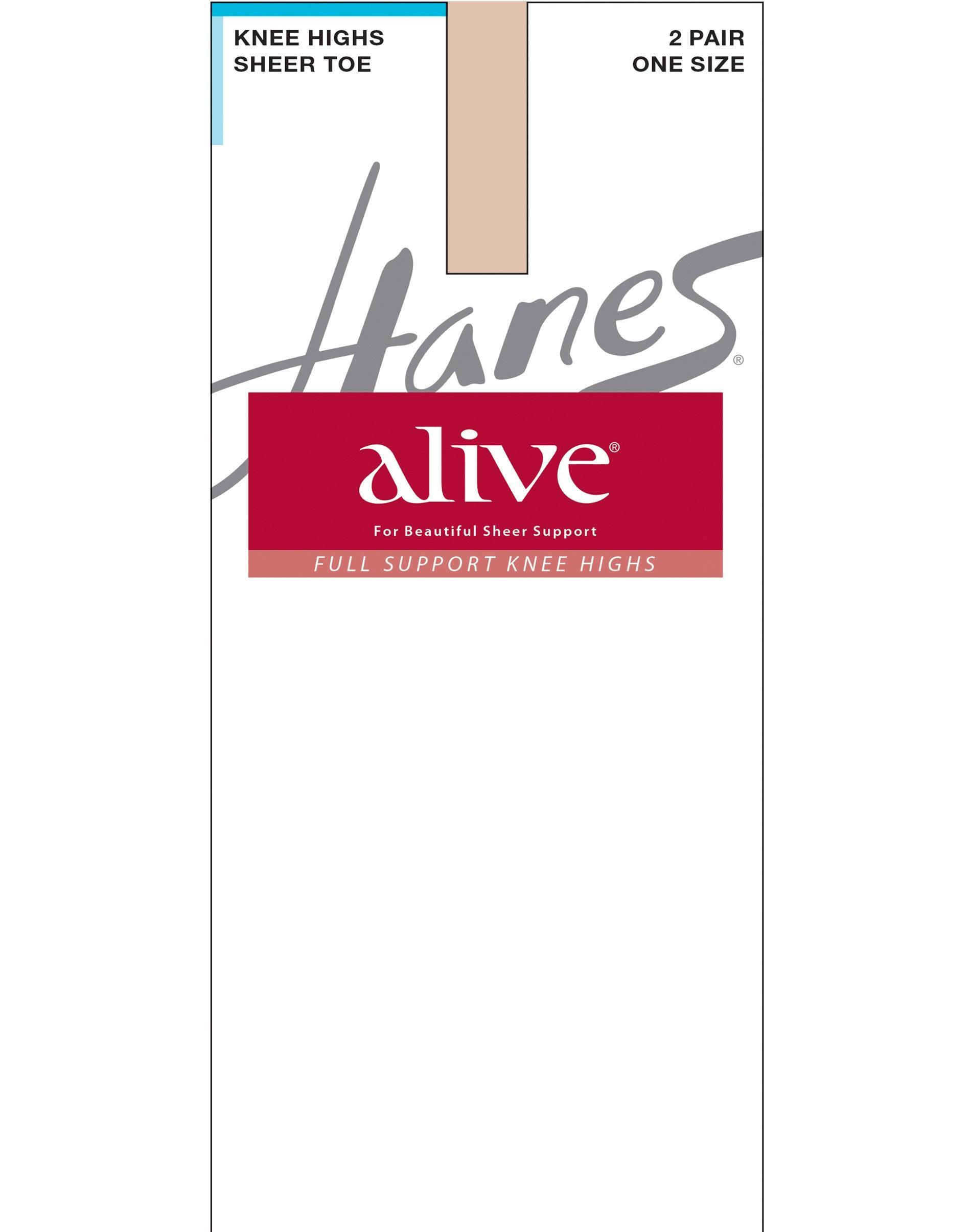 Hanes Alive Full Support Sheer Knee Highs, 2-Pack Little Color Womens Product Image