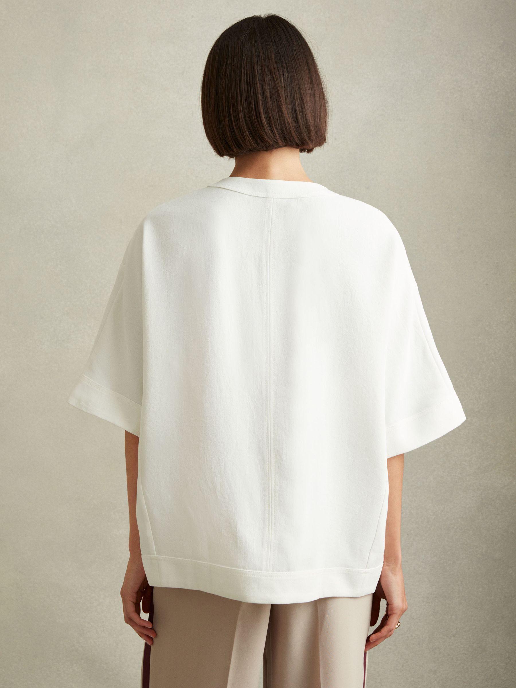Relaxed Half-Zip T-Shirt in Ivory Product Image