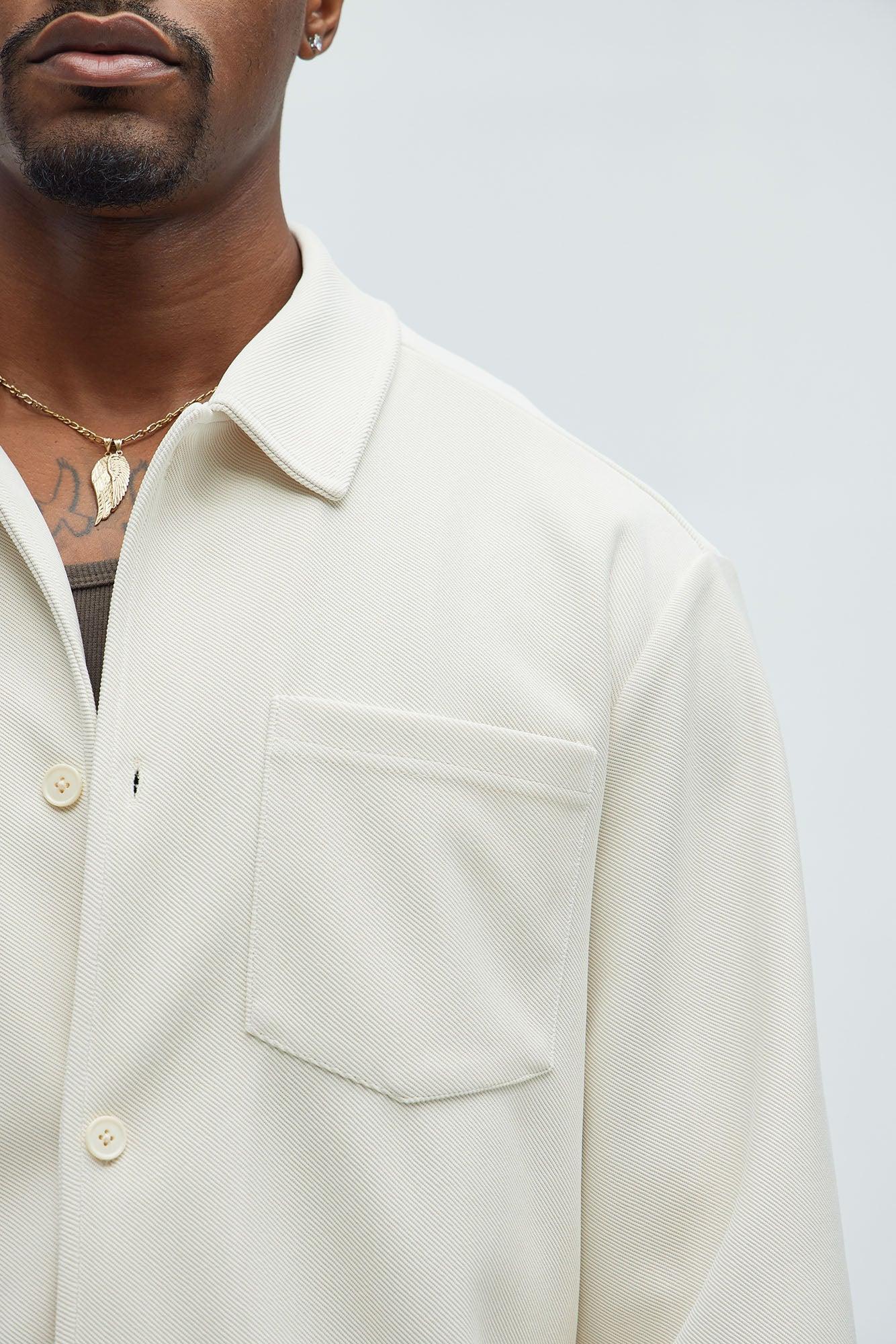 Turner Pocket Button Up Shirt - Cream Product Image