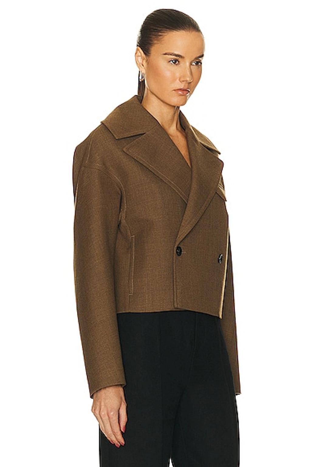 BOTTEGA VENETA Cropped Jacket In Green Product Image