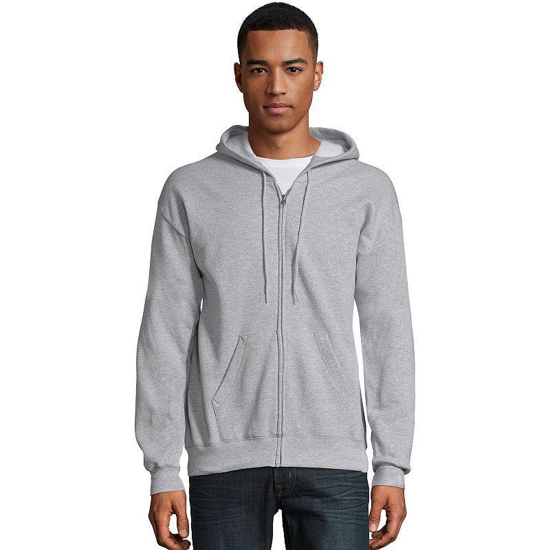 Men's Hanes® EcoSmart Fleece Full-Zip Hooded Jacket, Size: Large, Deep Forest1 Product Image