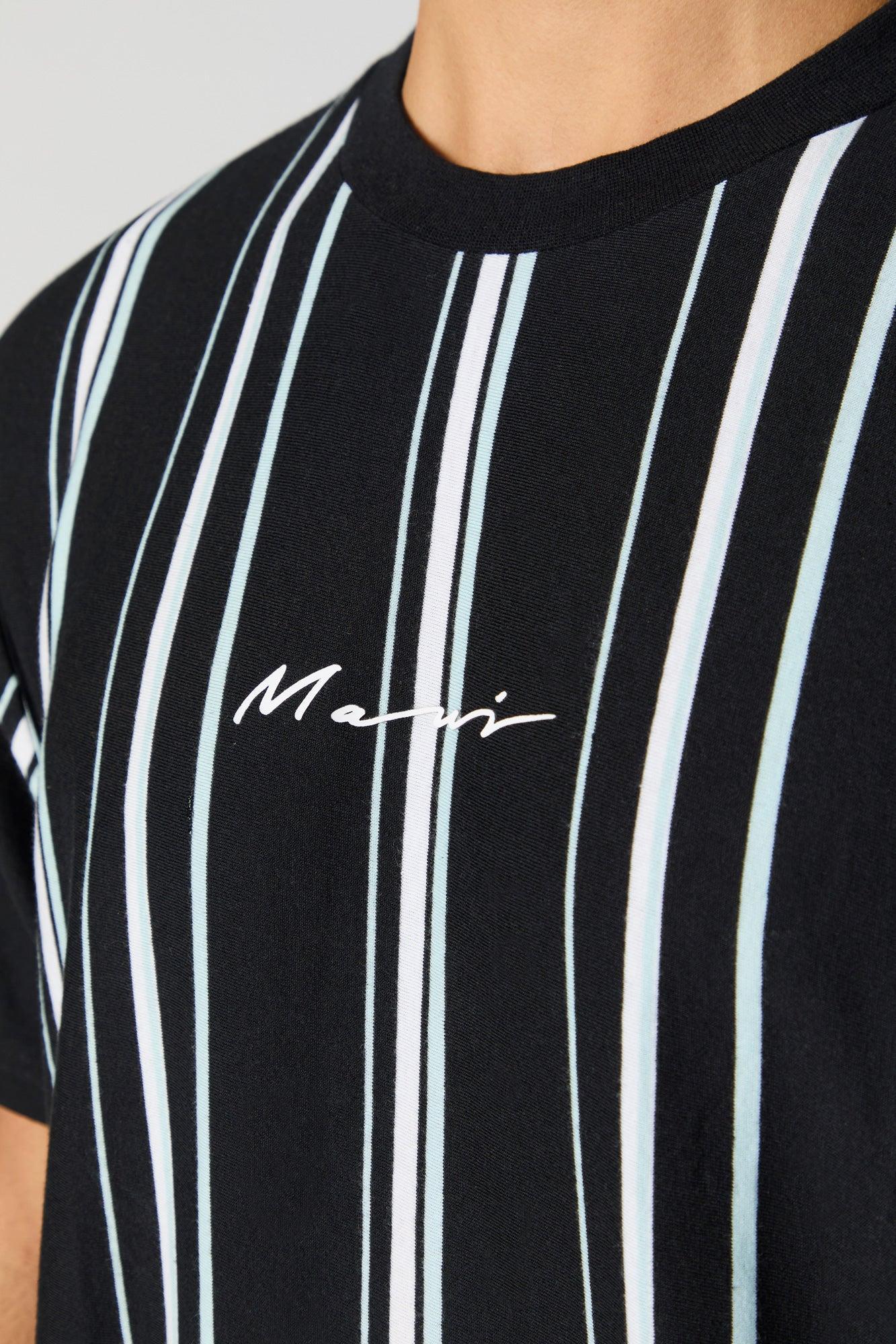 Embroidered Striped T-Shirt Male Product Image