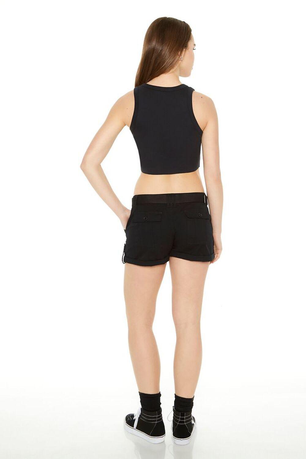 Belted Twill Mid-Rise Shorts | Forever 21 Product Image