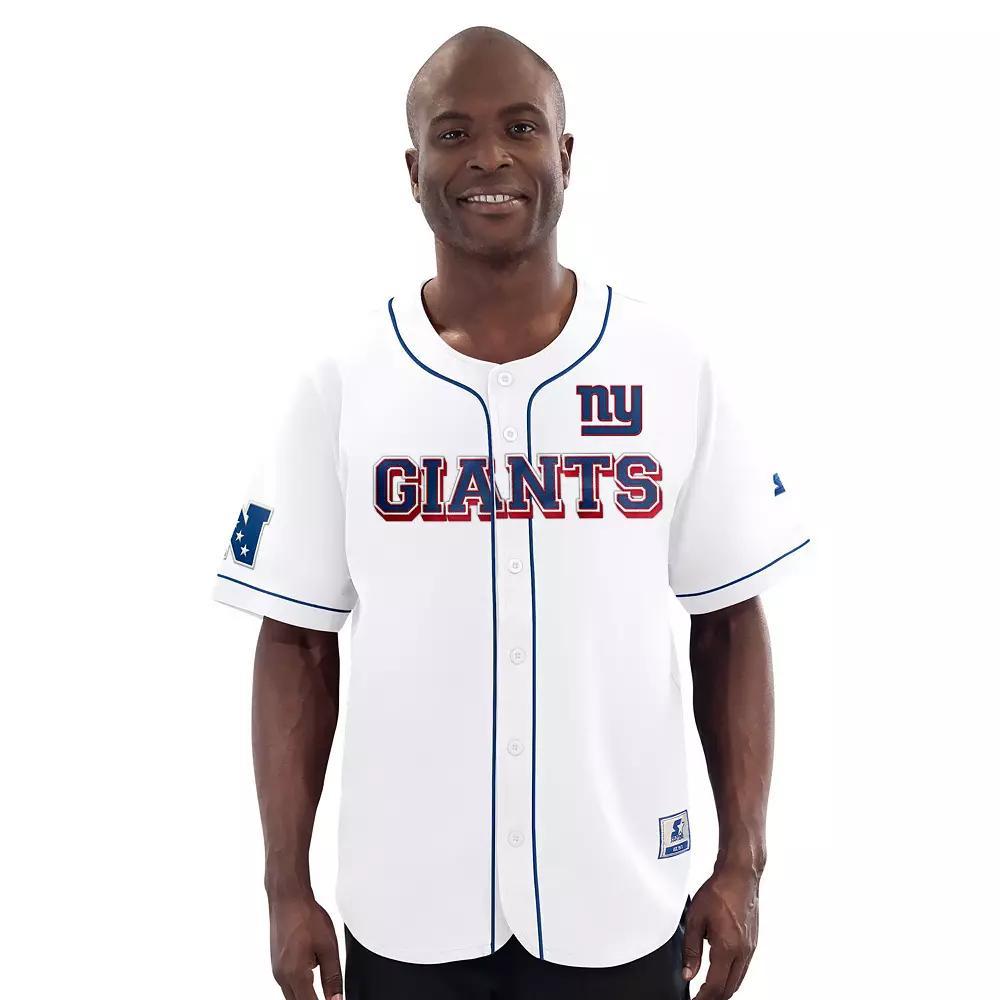 Men's Starter White New York Giants Relay Full-Button Baseball Jersey,  Product Image