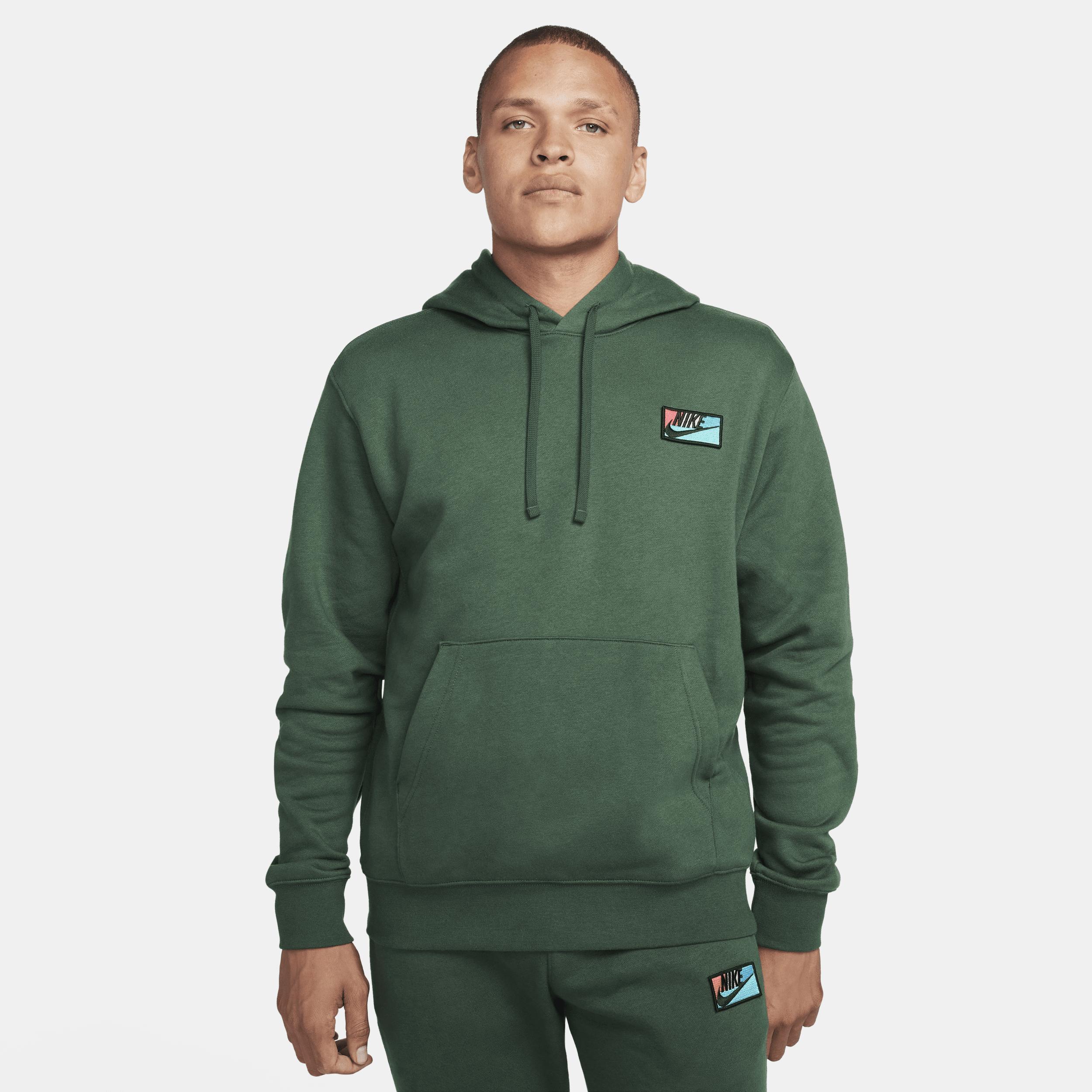 Nike Club logo hoodie in dark green Product Image