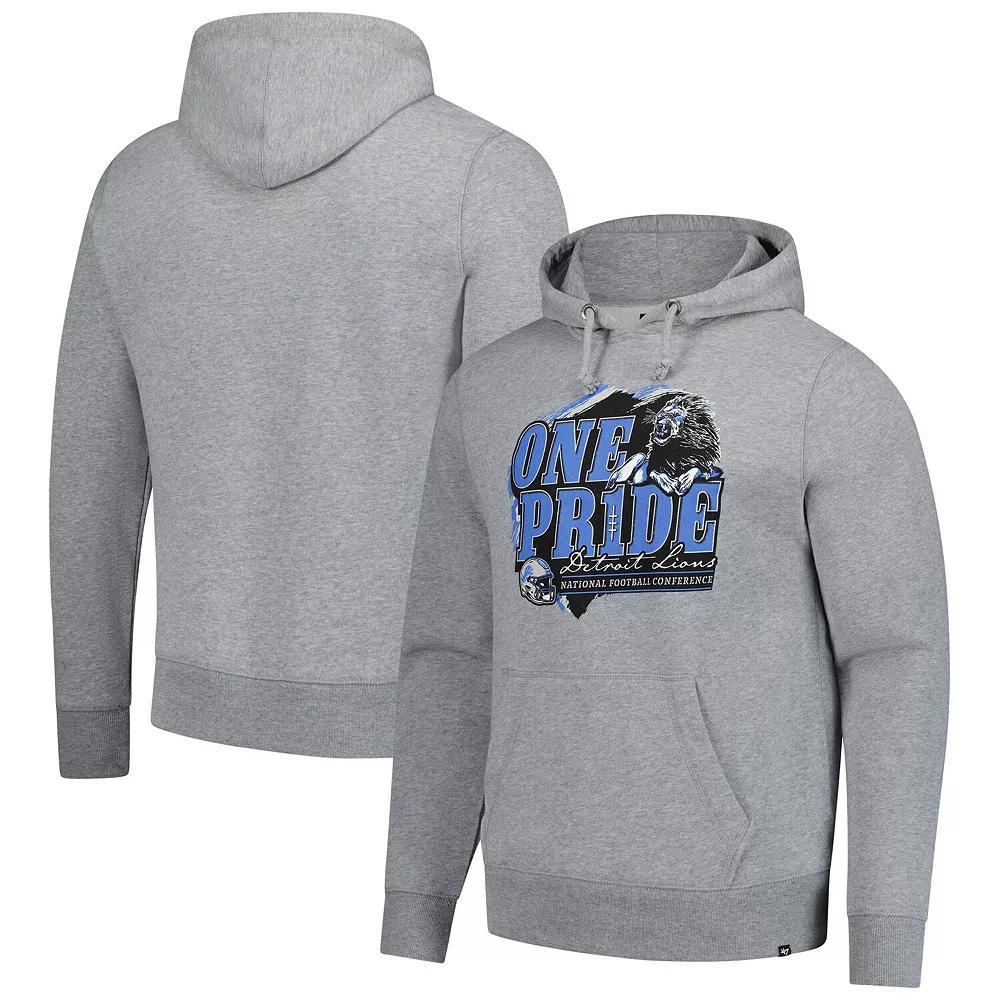 Men's '47 Gray Detroit Lions Regional Headline Pullover Hoodie,  Product Image