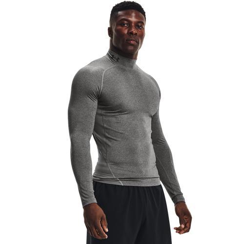 Under Armour Mens Under Armour HG Armour Comp Mock Long Sleeve - Mens Midnight Navy/White Product Image