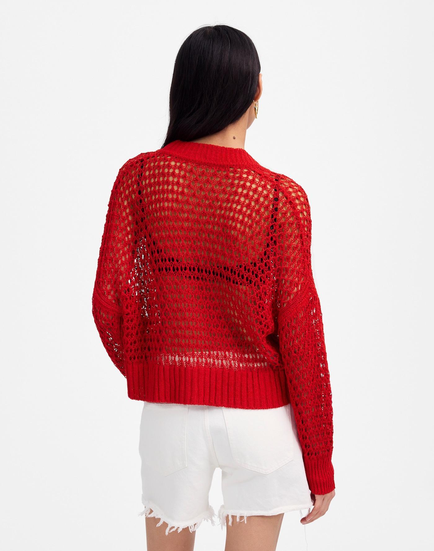 Open-Stitch V-Neck Cardigan Product Image