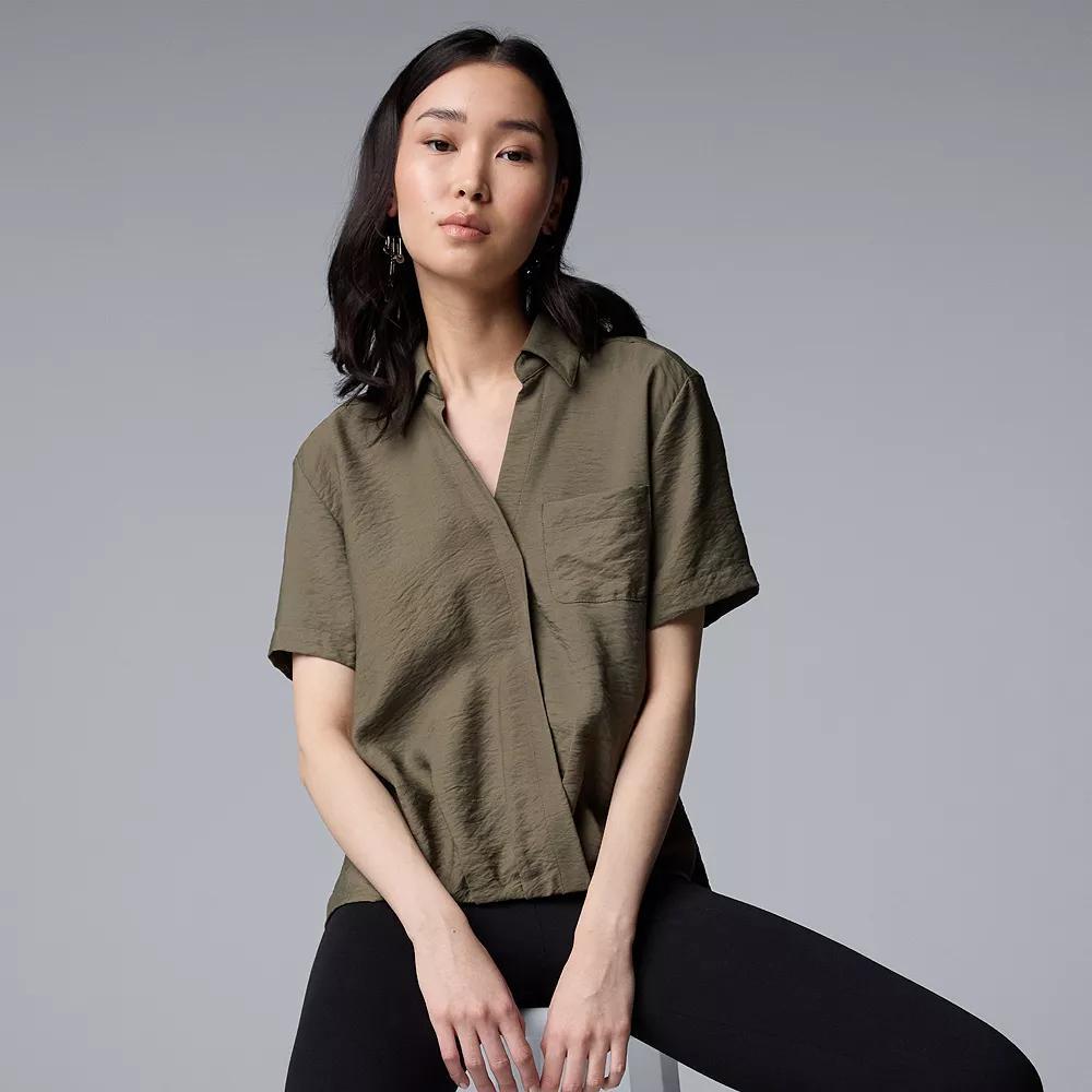 Women's Simply Vera Vera Wang Drapey Surplice Top,  Product Image