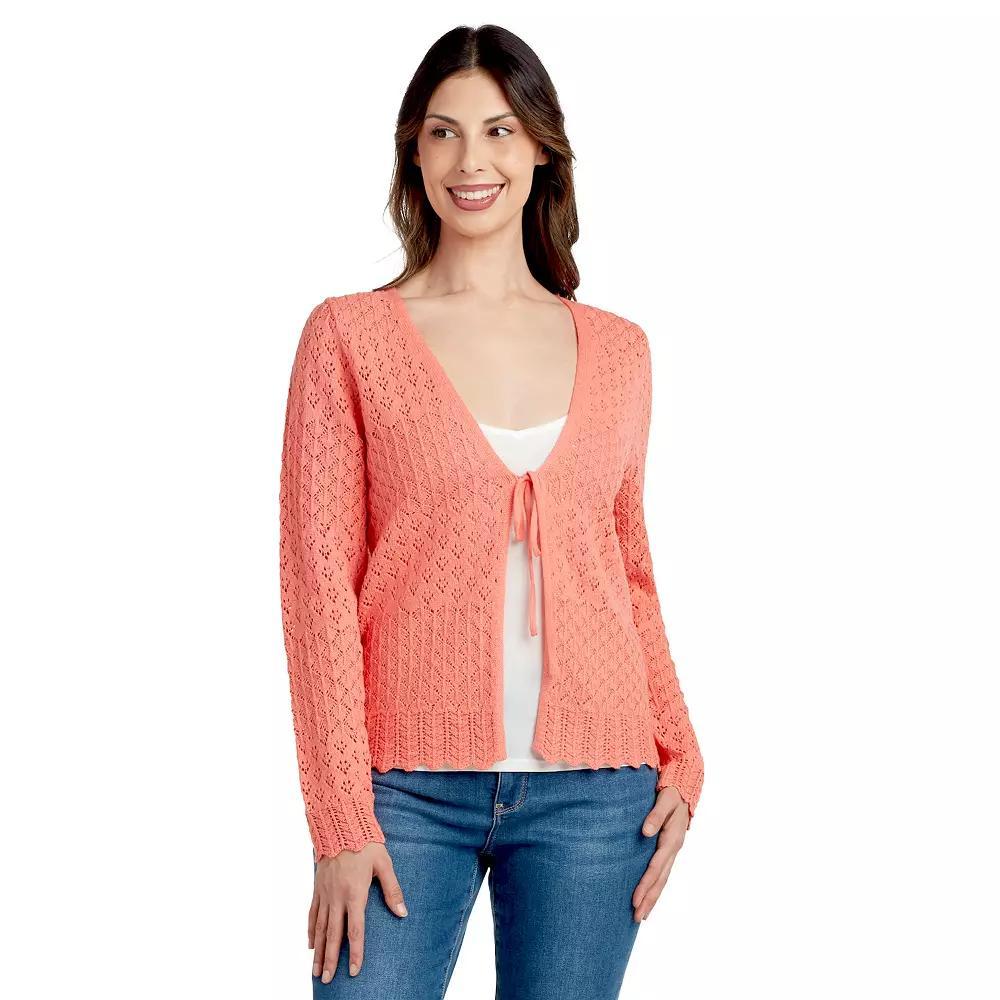 Womens AB Studio Tie-Front Sweater Cardigan Product Image