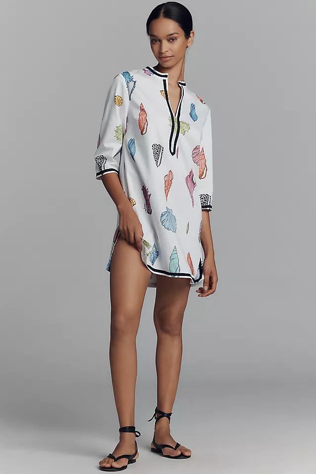 Vilagallo Diletta Seashell-Print Kaftan Mini Dress Product Image