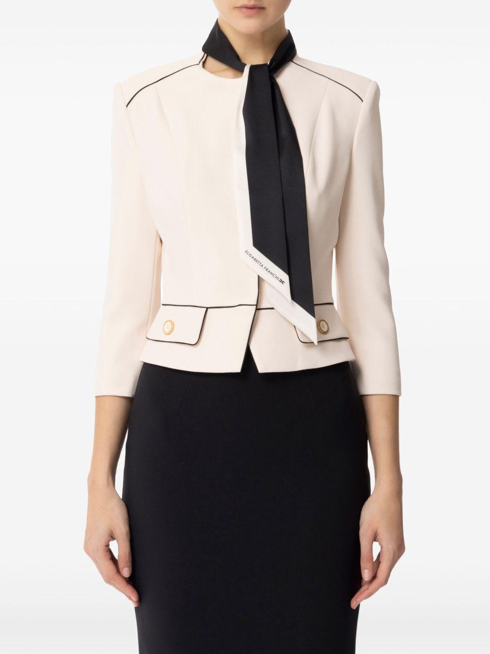 scarf-detail crepe jacket Product Image