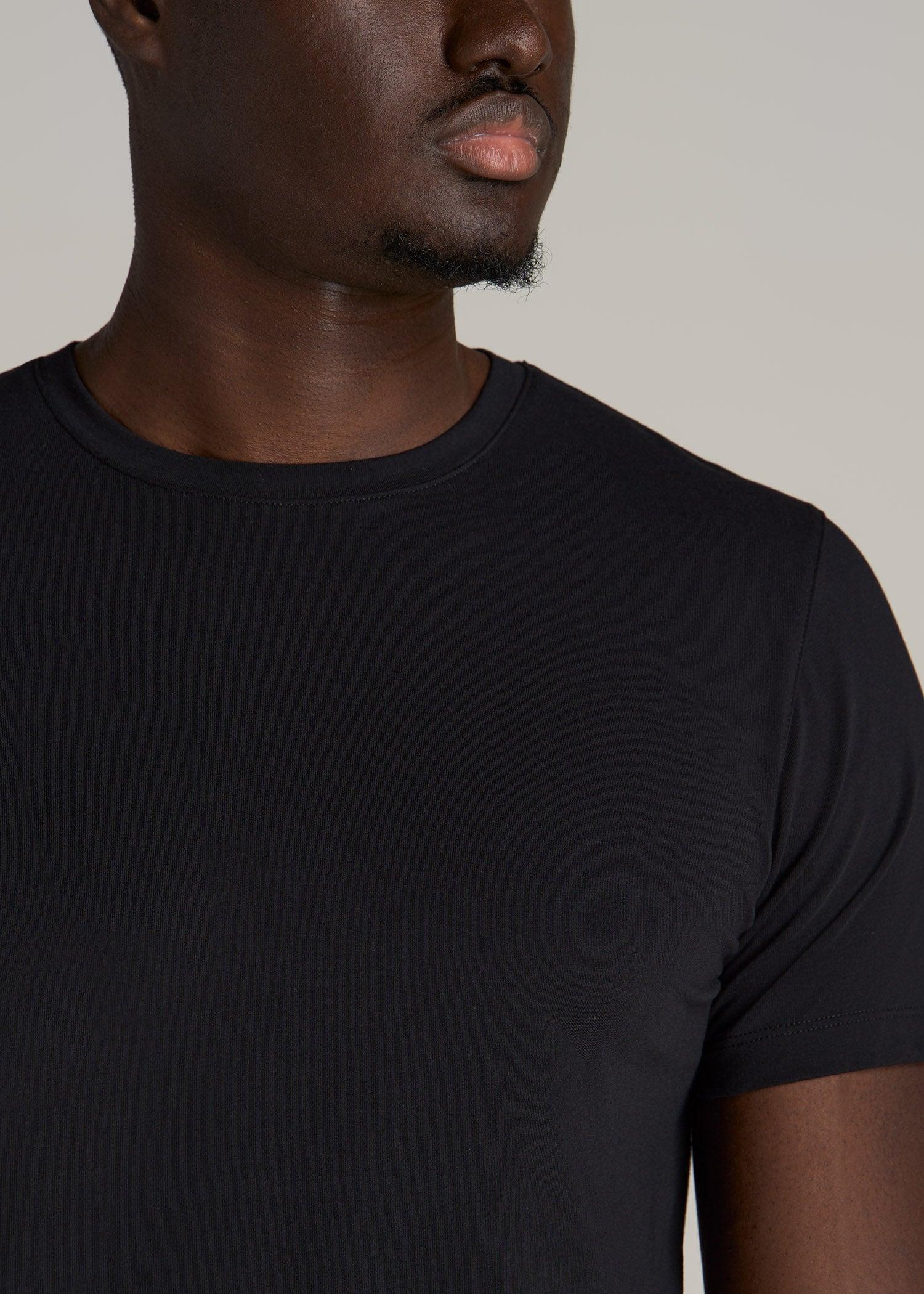 The Essential MODERN-FIT Crewneck Tee for Tall Men in Black Male Product Image