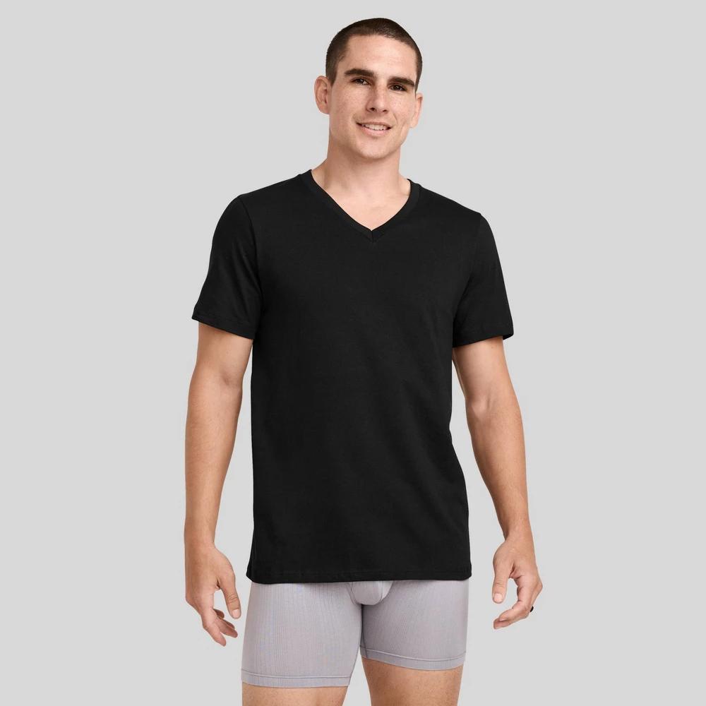 Jockey Generation™ Men's Big & Tall Cotton V-Neck Undershirt 2pk - Black 3XL: Relaxed Fit Knit Tee Product Image
