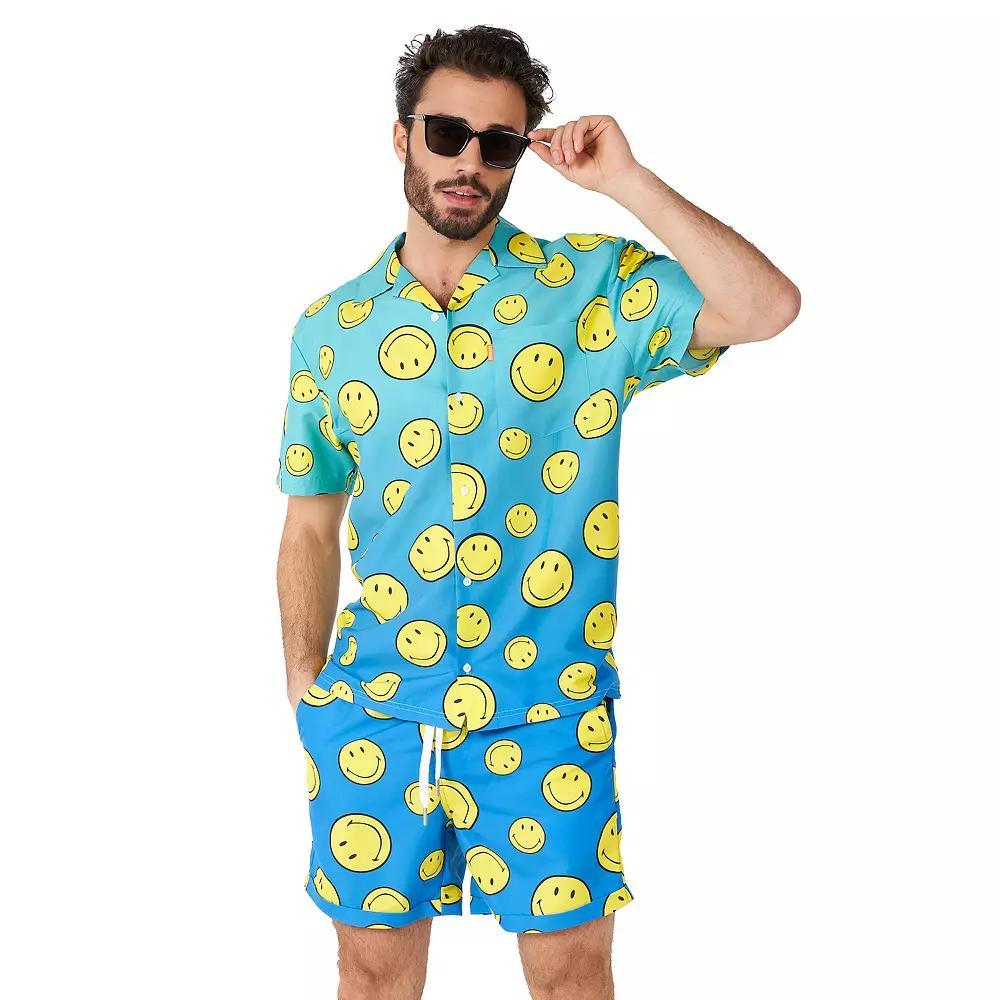 Men's OppoSuits SMILEY Summer Fade Short Sleeve Button Down Shirt & Shorts Set, Boy's,  Product Image