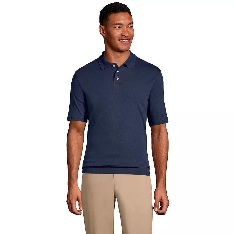 Men's Lands' End Short Sleeve Banded Bottom Polo Shirt,  Product Image