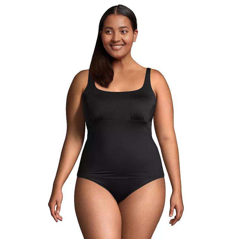 Plus Size Lands End DD-Cup UPF 50 Squareneck Underwire Tankini Top, Womens Product Image