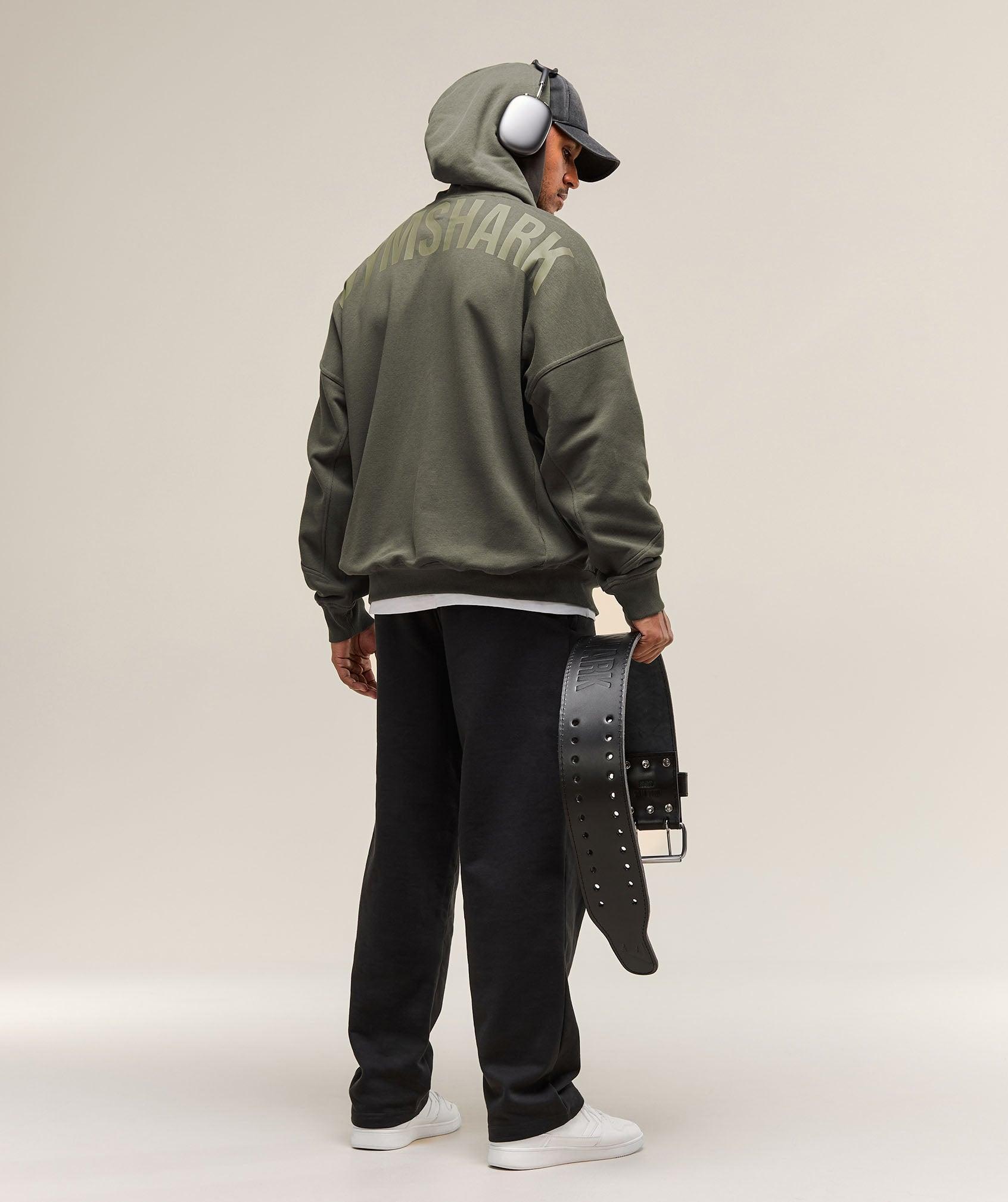 Gymshark Power Zip Up Hoodie - Strength Green Male Product Image