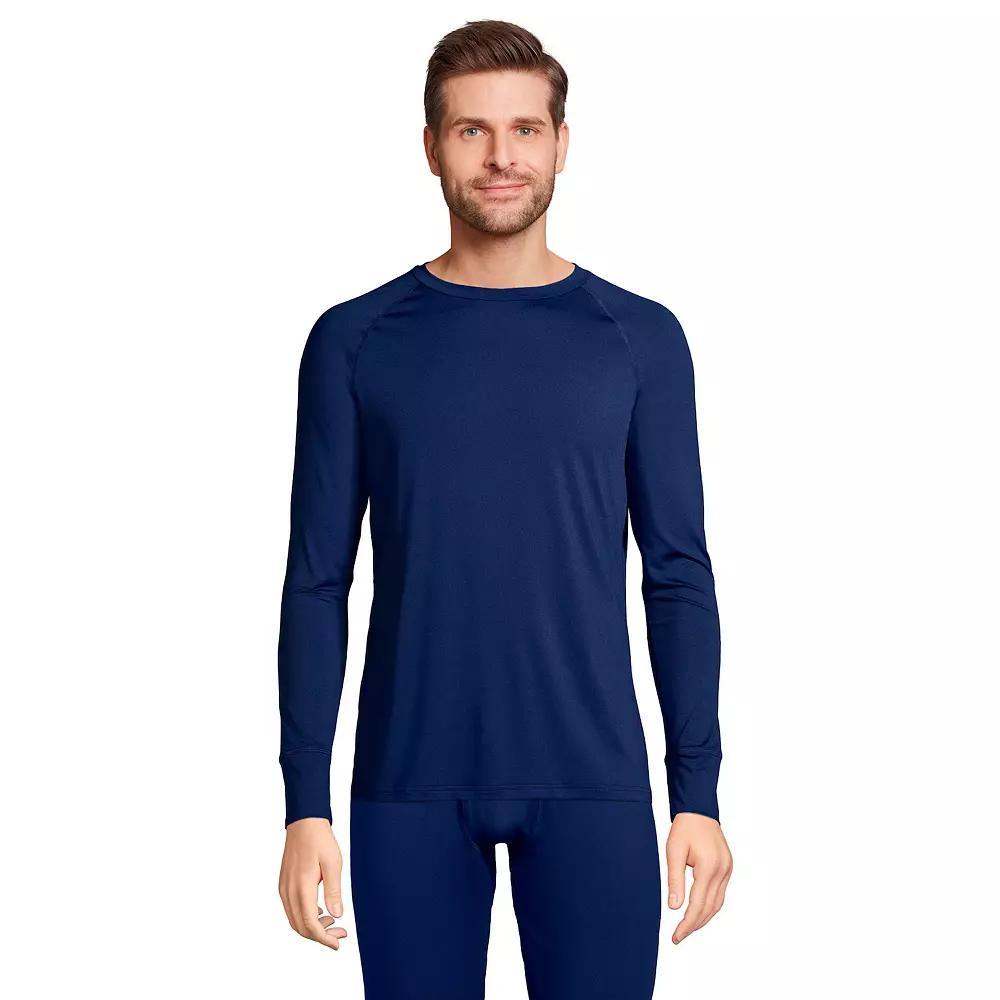 Men's Lands' End Stretch Thermaskin Long Underwear Crewneck Base Layer Top,  Product Image