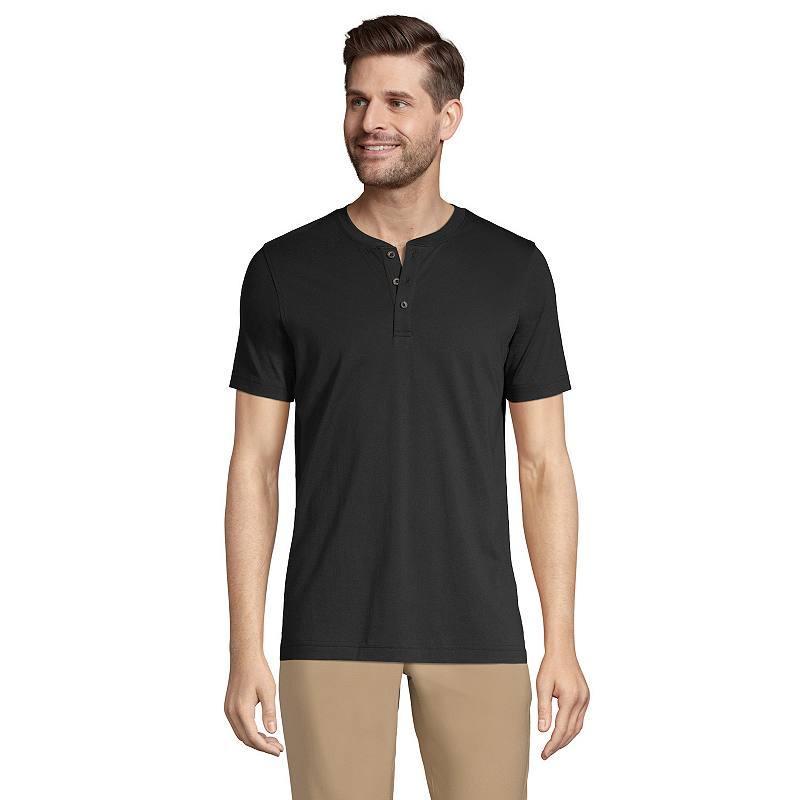 Big & Tall Lands End Supima Jersey Henley, Mens Product Image