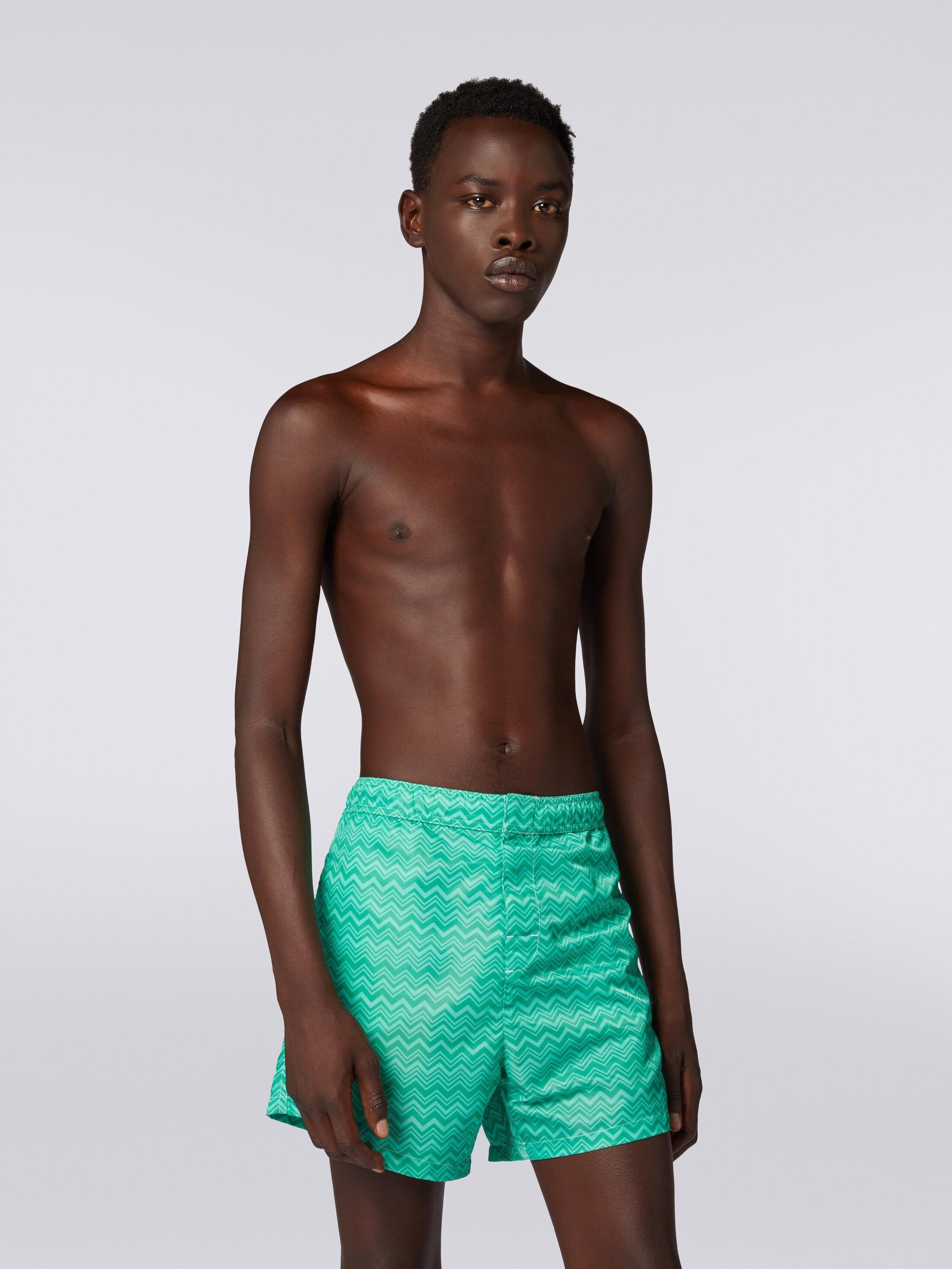 Tonal zigzag print swimming trunks Product Image