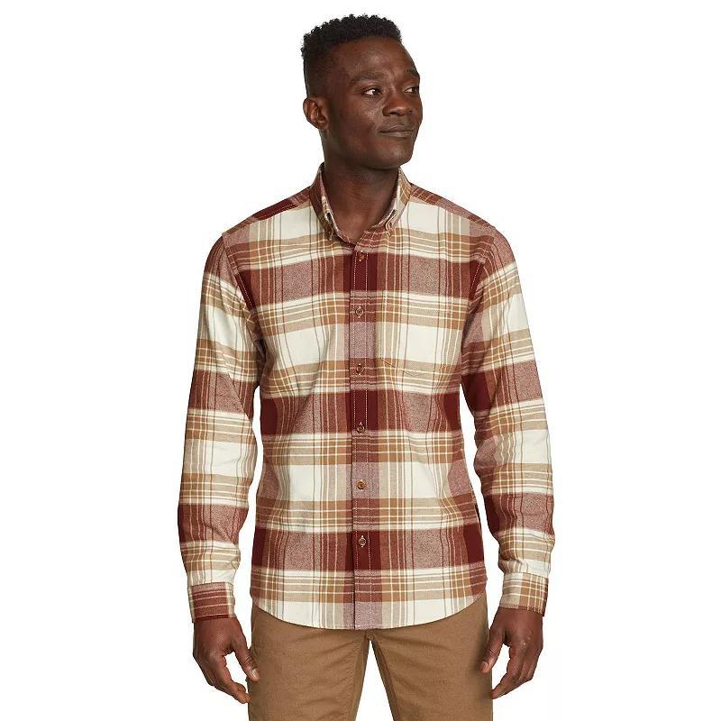 Men's Eddie Bauer Field Flannel Button-Down Shirt, Size: Large, Deep Brown Product Image