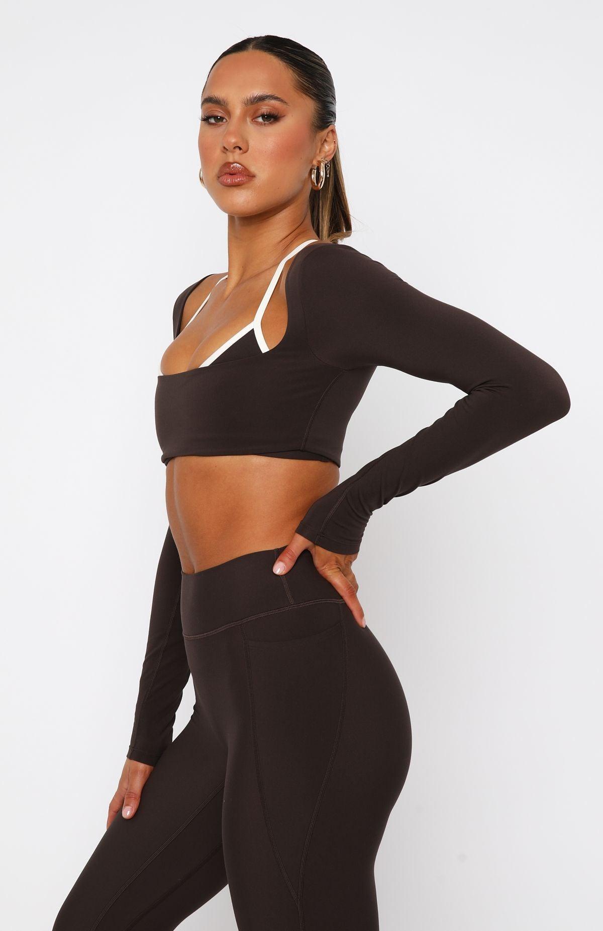 Thriving Long Sleeve Crop Espresso Product Image