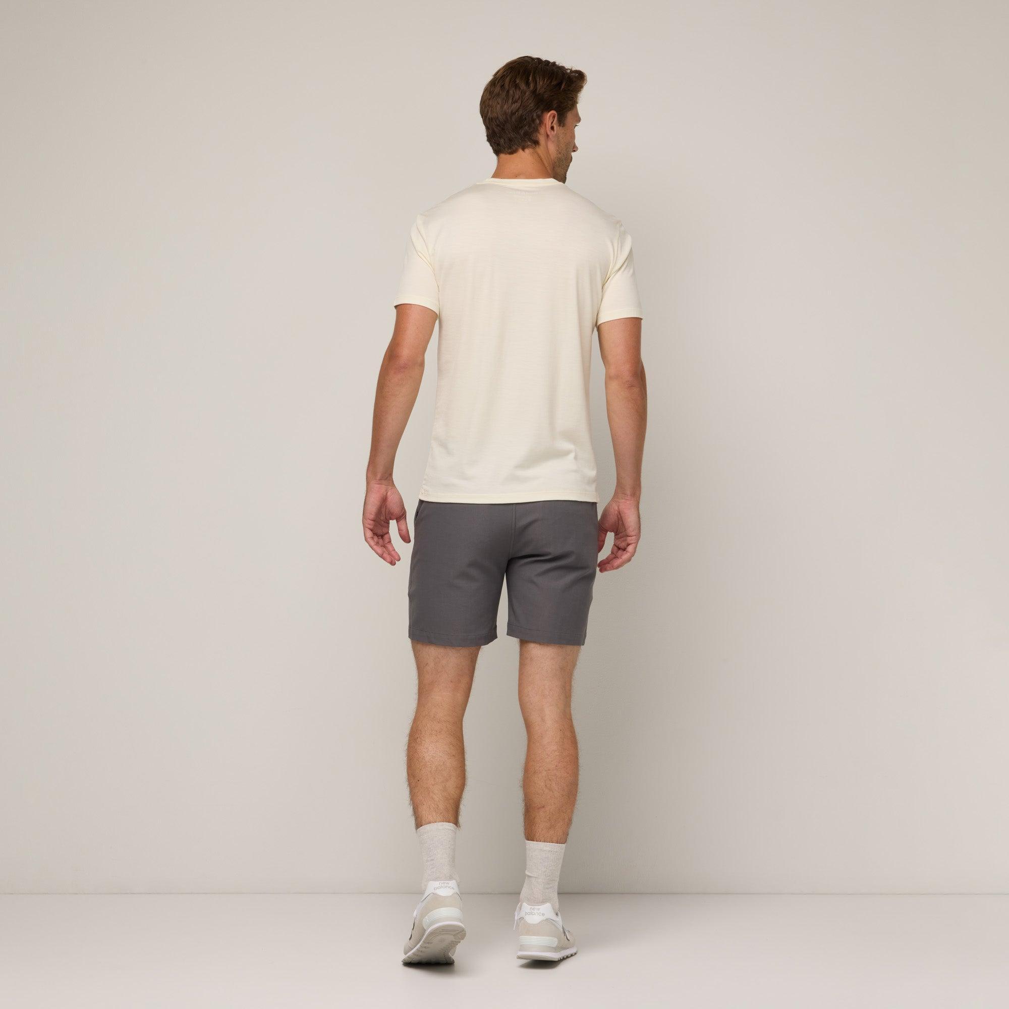 Merino Wool Stretch Canvas Shorts | Walnut Product Image