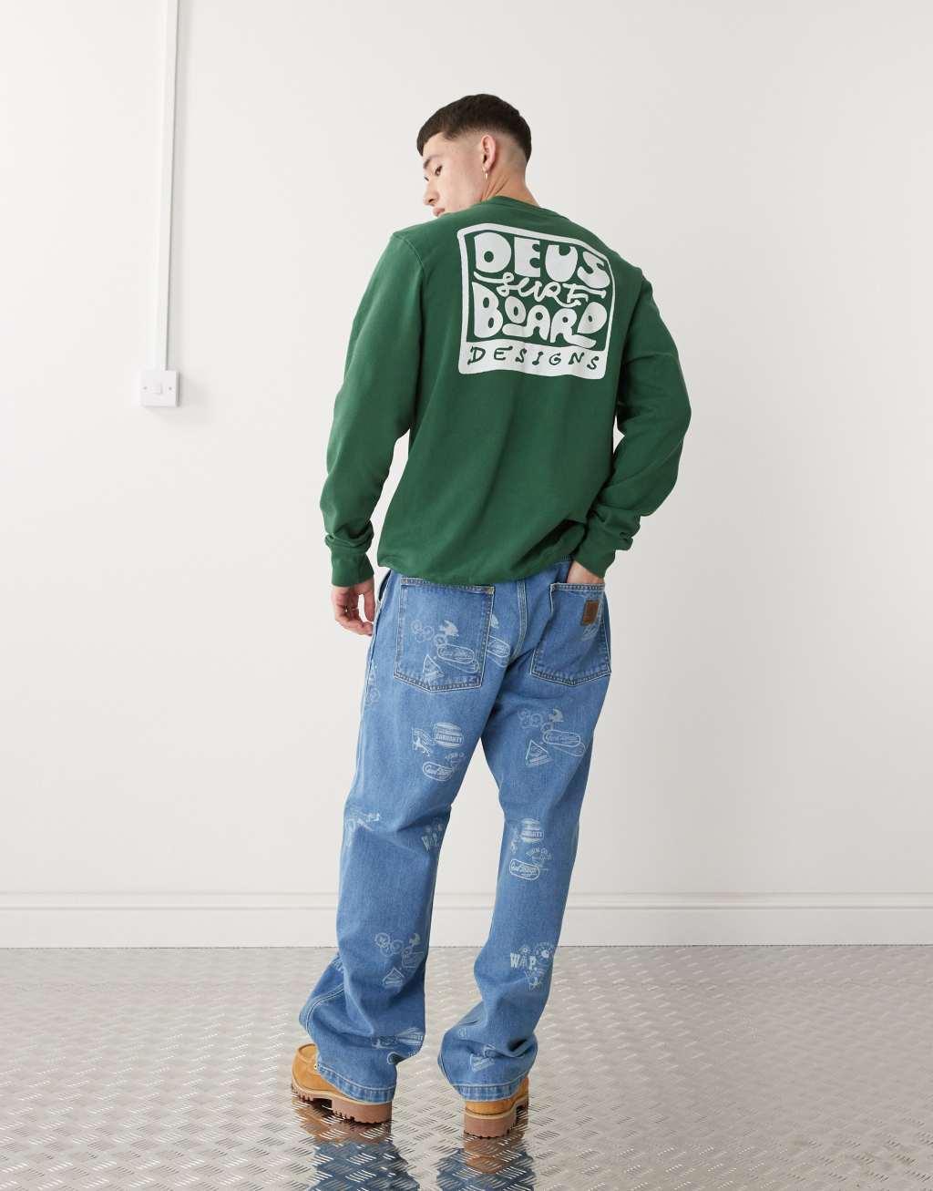 Deus Ex machina nice to see you graphic sweatshirt in hillside green Product Image