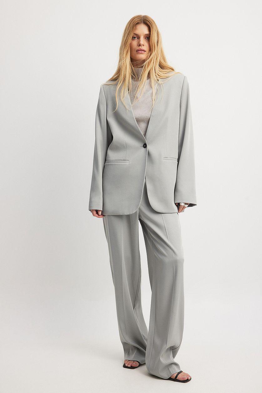 Straight Oversized No Lapel Blazer Product Image