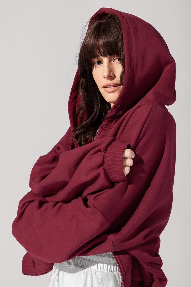 Zip Cloud Hoodie - Crimson Product Image